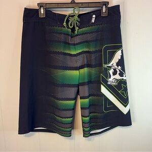 Metal Mulisha board shorts, size 33 EUC